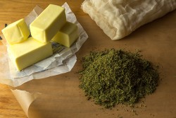 Cannabutter-and-cannabis-infused-oil-is-the-basis-for-savoury-cooking-with-cannabis-Rene-Walter-250x167